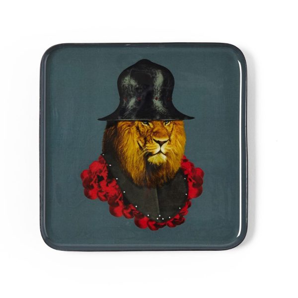 Gangzai Lion Quichotte Square Trinket Tray