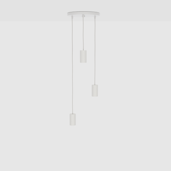Tala Alumina Triple Pendant with Canopy - Chalk White
