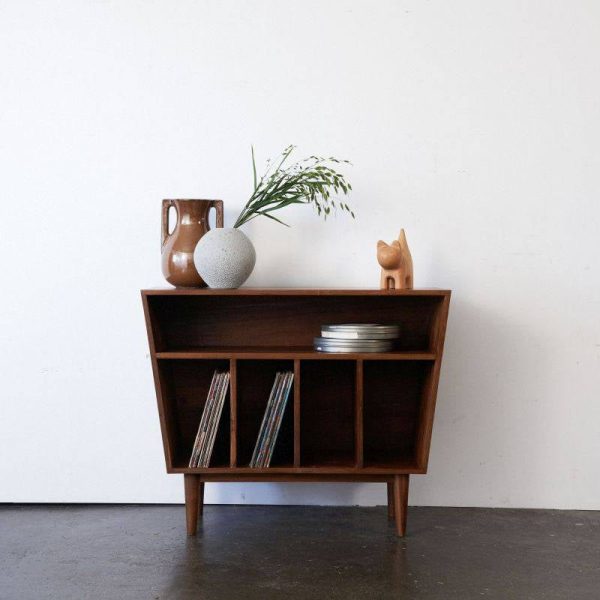 Mid-Century Modern Slanted Vinyl Record Rack - Stylish Storage for LPs, Books & Bottles | Pre-Order