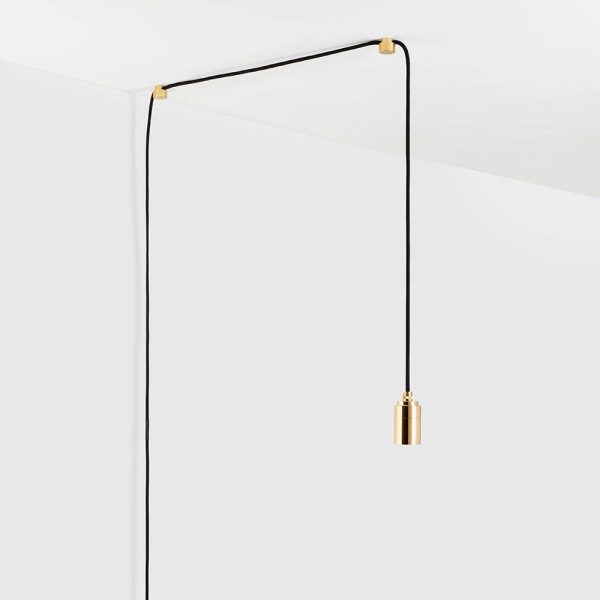 Tala Brass Plug-in Pendant Light with Dimmer - 6m Cord